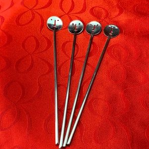 New 4 artisan metal cocktail stirrers